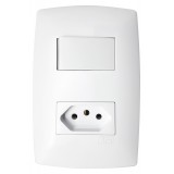 Conjunto Tecla Paralela + Tomada 10A - HOME BRANCA